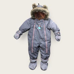 Oshkosh B'Gosh Gray Pink Snowsuit Size 12 months
